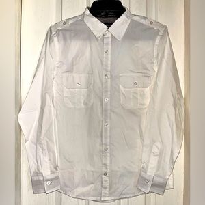 Kenneth Cole White Button Down with Front Pockets NWOT